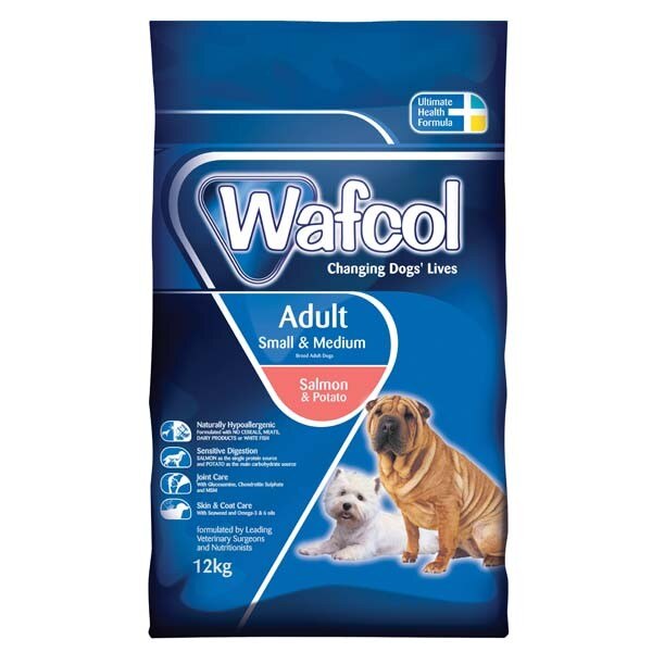 Wafcol Adult Salmon & Potato Small/Med Dry Dog Food - 12kg